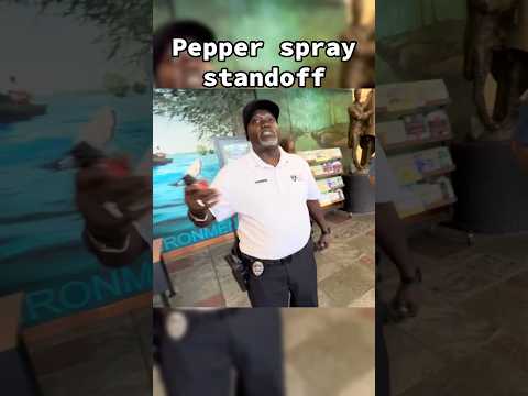 Pepper spray standoff! #pepperspray #security #public #shorts