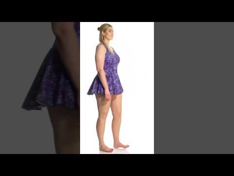 T.H.E. Plus Size Mastectomy Galaxy Swimdress | SwimOutlet.com