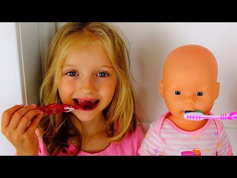 Polina and baby doll