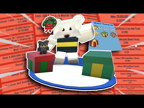 I COMPLETED Bee Bear's Beesmas QUESTLINE- Bee Swarm Simulator