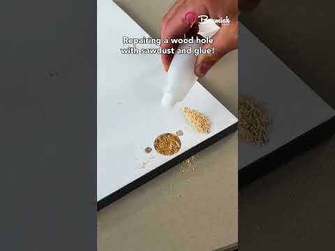 Repairing a wood hole with sawdust and glue #repairs #wood #glue #fix