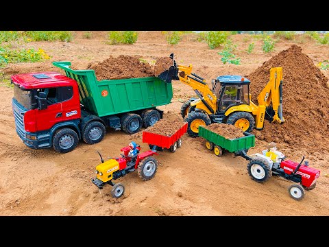 Jcb 5cx fully loading sand HMT tractor trolley | Sonalika Rx60 tractor |​⁠@MrDevCreators