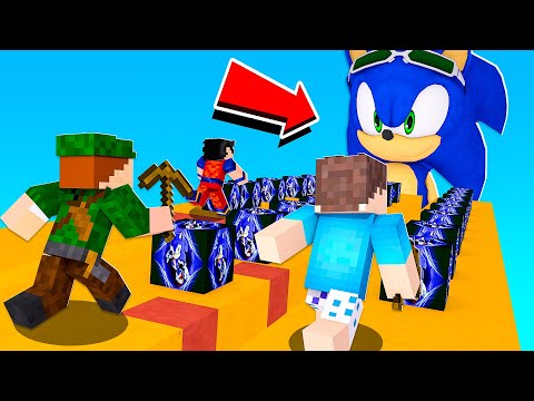 CORRIDA DE LUCKY BLOCK DO SONIC COM ARMADILHAS NO MINECRAFT!