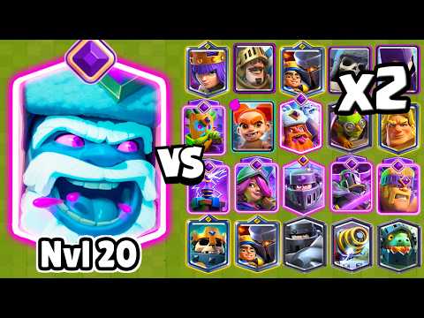 SUPER LEÑADOR EVO NIVEL 20 vs TODAS LAS CARTAS x2 | Clash Royale