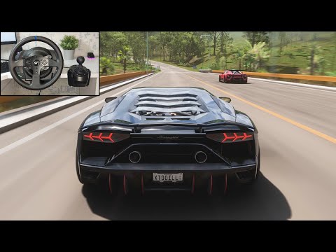 Lamborghini Aventador Ultimae - Goliath Race - Forza Horizon 5 | Steering Wheel Gameplay