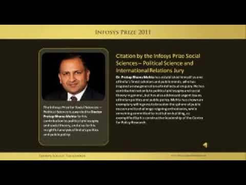 Winner's Announcement - Infosys Prize 2011 Social Sciences - Political Science and International Relations