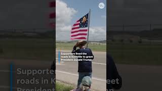 Trump visits Texas flood zone as search for missing continues #Shorts