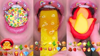 ASMR Satisfying Eating Emoji Food Challenge