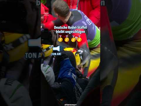 🥇Deutsche Rodelstaffel mit Gold-Abo | Olympia | Sportschau #shorts