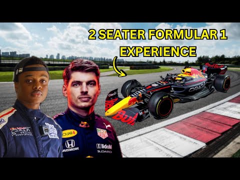 Riding shotgun in Max Verstappen's 2 seater Redbull Formula 1 car