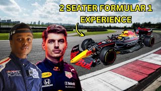 Riding shotgun in Max Verstappen's 2 seater Redbull Formula 1 car