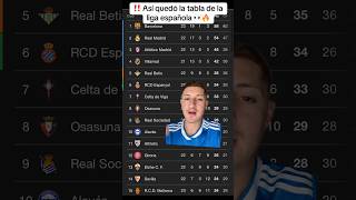 Así quedó la tabla de posiciones de la liga 🇪🇸👀🔥