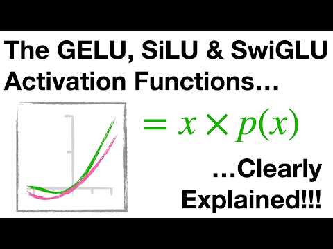 Thumbnail for The GELU, SiLU and SwiGLU activation functions, clearly explained!!!