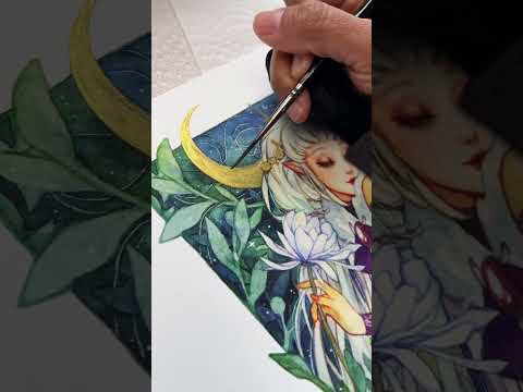 Embellishing prints or Night Melody ✨🌙My shop will reopen this week! margaretmoralesart.com