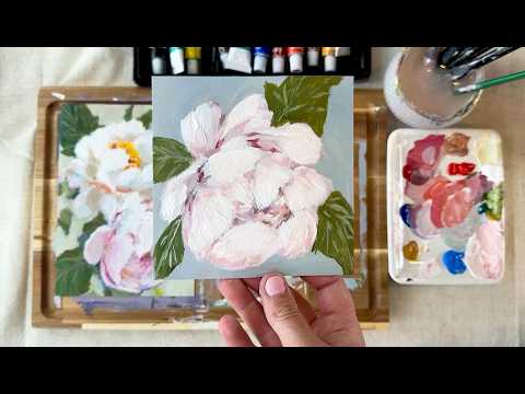Paint Beautiful Pink Peonies in Just 10 Minutes! Beginner Acrylic Tutorial