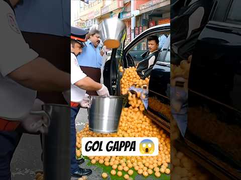 Puri Car Gol gappa Se Bhari 😱 Police Shocked Funny Food Experiment #Funny #Shock #shorts #comedy