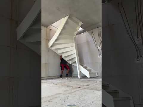 Worker Installing A Complete Factory‑Built Stair. Would You Use This Design !