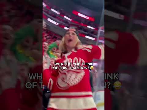 Squid on the ice at Joe Louis Stadium 🔥 #hockey #detroit #redwings