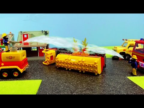 Fireman Sam Toys Episode 33 Tanker Truck Crash and Fire Firefighter Sam Fire Engine Jupiter Toy