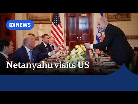 YouTube video thumbnail: Netanyahu Visits White House, Trump Talks up Hopes of Gaza Ceasefire