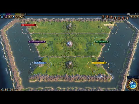 Civ 6 AI Only Timelapse: New Horizons