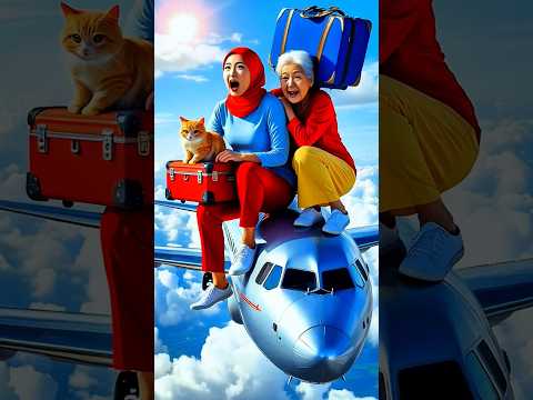 Animasi Riska Vlog Nenek dan Kucing Oren Lucu Liburan Naik Pesawat