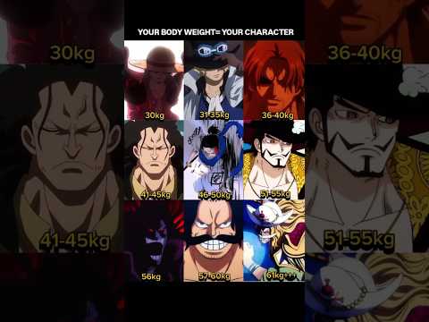 New concept of choosing one piece character. Your body weight = Your character . #onepiececharacters