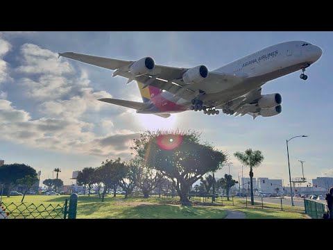 2 hours Los Angeles LAX Airport 🇺🇸 Plane Spotting ! RUSH HOUR / Close up, Heavy landing/Take off