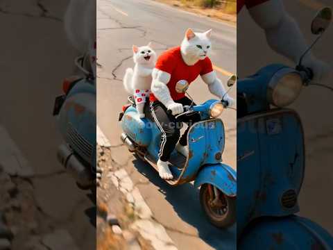 Kitten Builds a Tesla Cyberquad for Daddy from Old Scraps 🤖🏍💥 #viralvideo #cat #funny #automobile