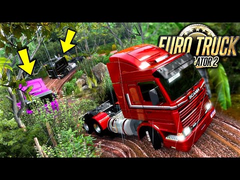 CHUVA FORTE E OS CAMINHÕES ATOLARAM NA ESTRADA DE LAMA! - EURO TRUCK SIMULATOR 2 + G920