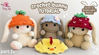 Crochet a Bunny Rabbit with FOUR removable Hats Tutorial (Part 2) - Easter Bunny Amigurumi