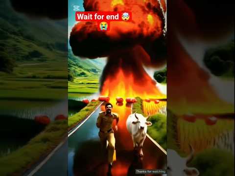 The cow's calf saved the buffaloes and the driver 😭 #ai #cow #rescue #calf