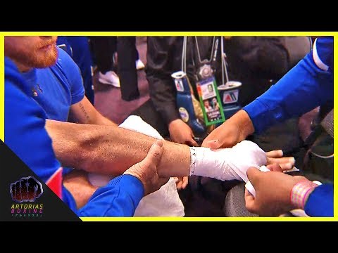 (RAW FOOTAGE) Canelo Alvarez Infamous Hand Wraps Against Golovkin #CaneloGGG2 - Artorias Boxing