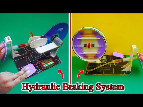 2 Mini Hydraulic Brake System Working Model | Hydraulic Disk Brake Project| Hydraulic Braking System