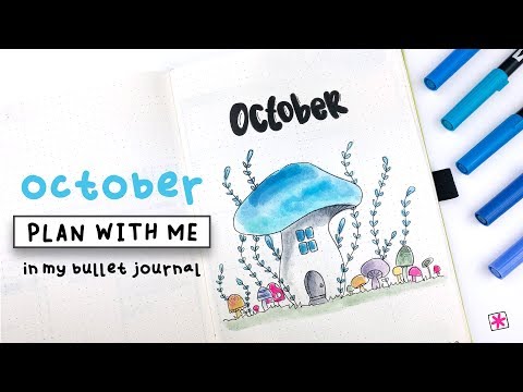 PLAN WITH ME  ||  My Bullet Journal Setup (October 2019) - Mushrooms Theme