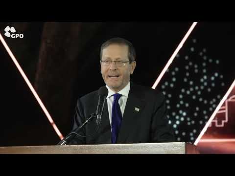 נשיא המדינה יצחק הרצוג בעצרת הממלכתית לציון 59 שנים לשחרור ואיחוד ירושלים, שתערך בגבעת התחמושת