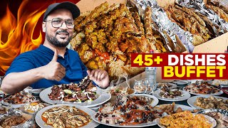 45+ Dishes at Shiraz Ronaq Lunch Buffet | Fried Chanp, Fish, Pulao Chapli Kabab, Best Pakistani Food