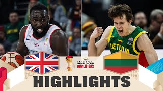 Great Britain 🇬🇧 v Lithuania 🇱🇹 | Highlights | FIBA Basketball World Cup 2027 European Qualifiers