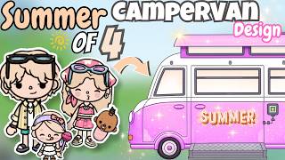 Aesthetic Camper Van Family of 4 House Design🚙🎀|Toca Boca House Ideas|Toca Life World