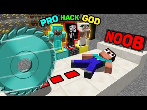Minecraft - NOOB vs PRO vs HACKER vs GOD - HOW TO SAVE A NOOB? KILLER MACHINE Challenge! Animation!