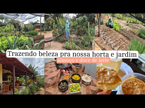 Tive que fazer | estava abandonado depois das chuvas /retomando nossos plantios na horta/almoço doce