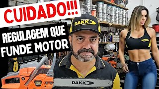 Como regular MOTOSSERRA quando ao virar de lado a máquina morre. Regular o carburador da motosserra