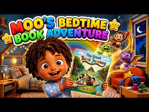 Moo's Bedtime Book Adventure | Good Night Little Book | Little Reader | Nursery Rhyme Song for Kids