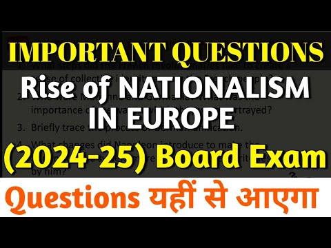 Social Science Important questions Class 10 | The Rise of Nationalism in Europe important questions