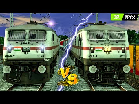 EPIC RACE CLASH WAP7 vs WAP7 || Amarkantak Express Loco Reversal and Parallel Run