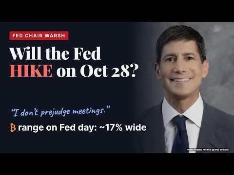 Fed Chair Warsh Won't Say If a Hike Is Coming. Here's What the Bitcoin Forecast Range Says