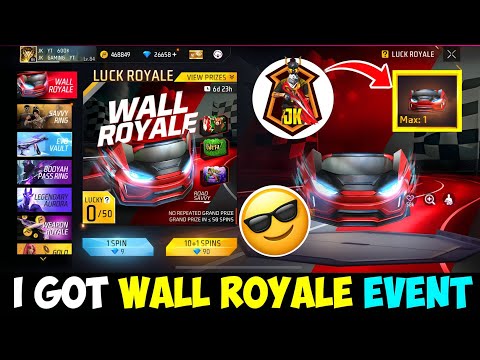 WALL ROYALE EVENT FREE FIRE NEW || FREE FIRE LUCK ROYALE EVENT || FREE FIRE WALL ROYALE EVENT