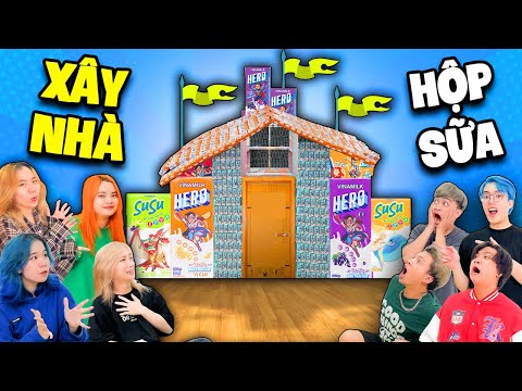 HERO TEAM THỬ THÁCH XÂY NHÀ BẰNG HỘP SỮA SUSU HERO TÁI CHẾ 🤗