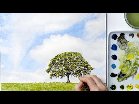 How to paint realistic trees and grass for landscapes in watercolour with Anna Mason