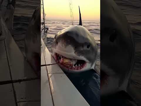 Fisherman vs Giant Shark: Who Wins? (9-Second Thriller!) #dramatization